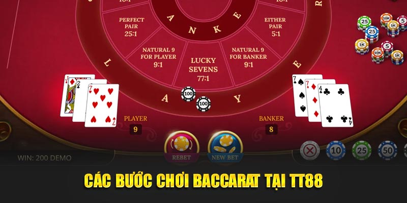 Các bước chơi Baccarat tại TT88